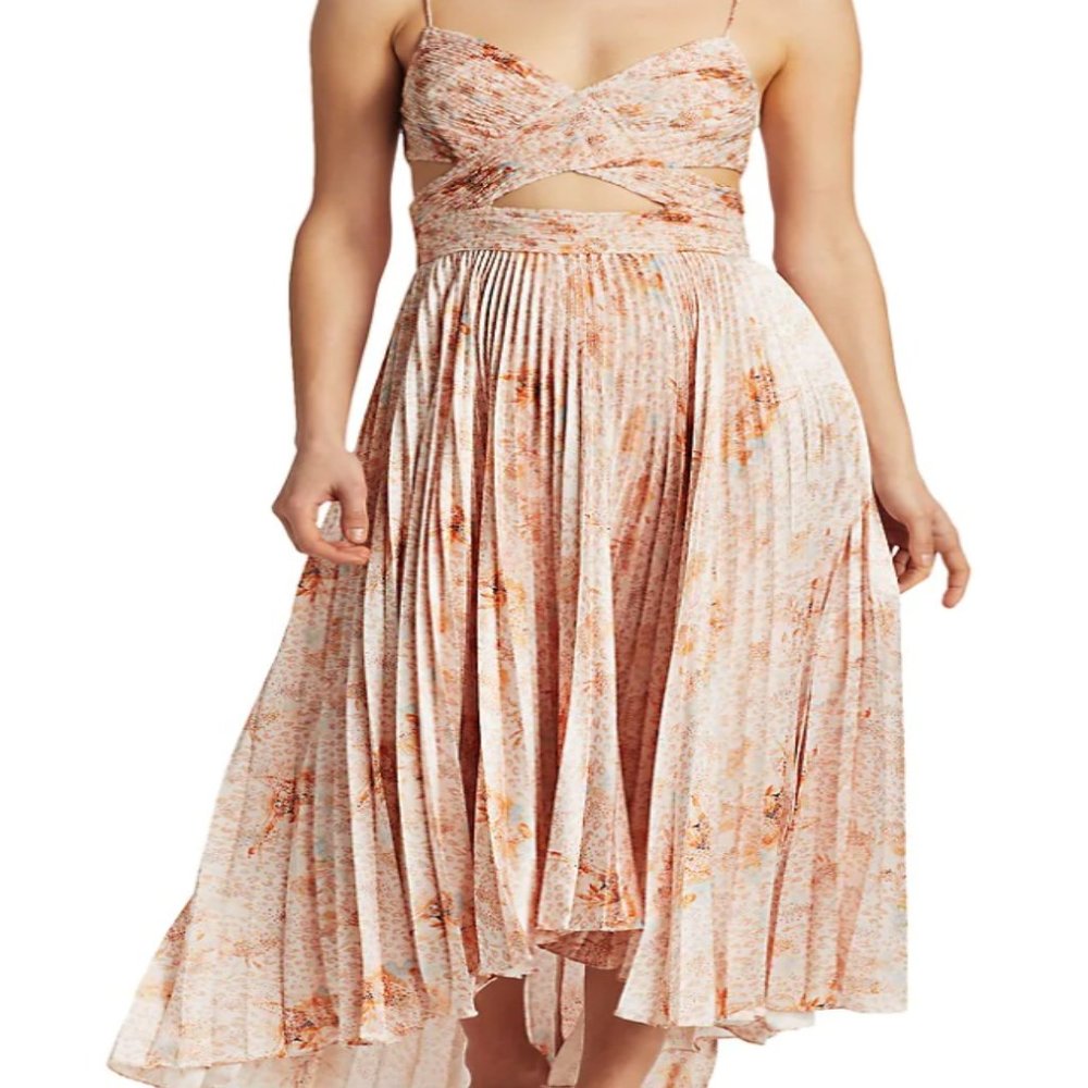 AMUR Cutout Pleated Dress